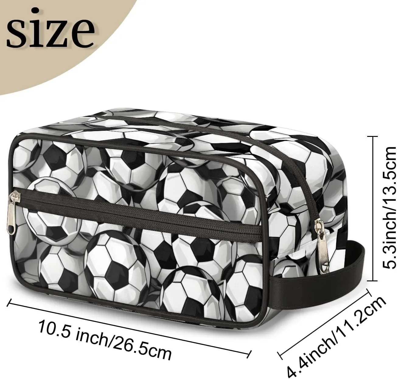 Soccer Travel Cosmetic Bag for Boy Men,Hanging Toiletry Bag,Waterproof Makeup Bag,Approved Hygiene Bag Shave Dopp Kit Organizer for Toiletries Shower Bathroom Carry-on Accessories Gifts