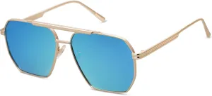 SOJOS Retro Oversized Square Polarized Sunglasses for Women and Men Vintage Shades Classic Large Metal Sun Glasses