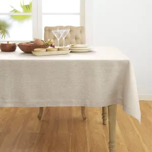 Solino Home Linen Tablecloth 60 x 132 Inch - 100% Pure Linen Light Natural Table Cloth for Rectangular Tables - Athena, Machine Washable Cloth Tablecloth for Spring, Summer