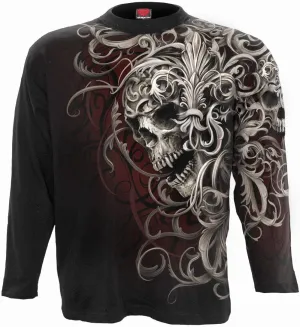 Spiral - Skull Shoulder Wrap - Allover Longsleeve T-Shirt Black