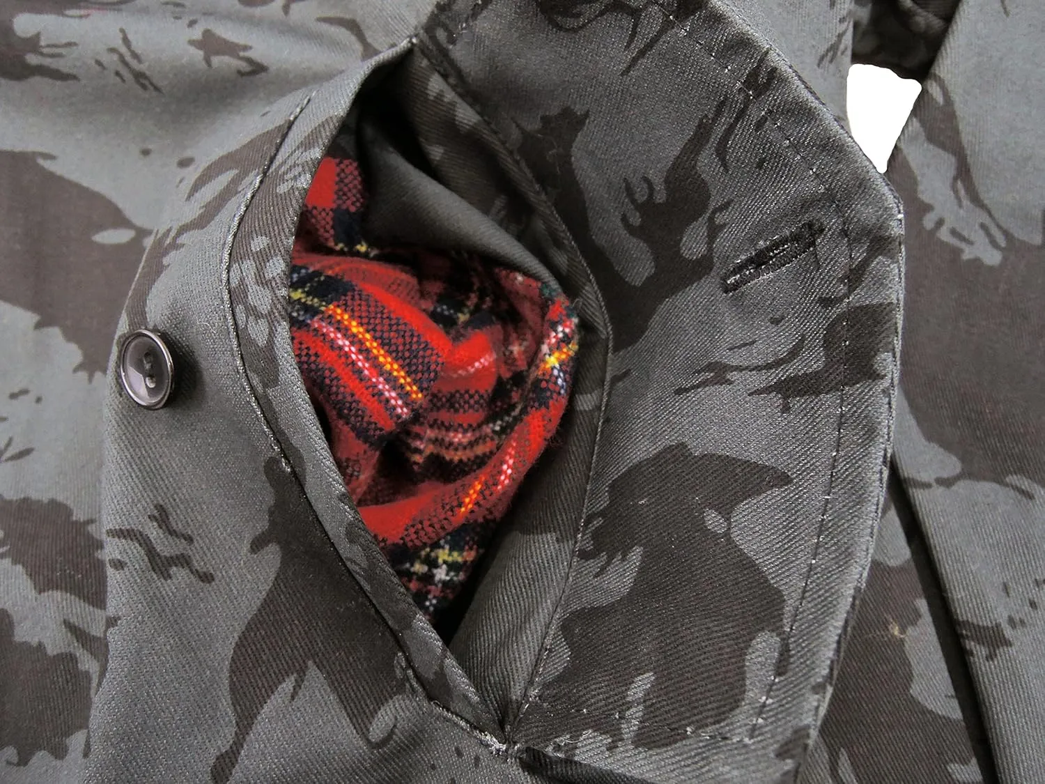 Spirit of England Classic Harrington Style Night Camouflage Jacket Knightsbridge Tartan Lined