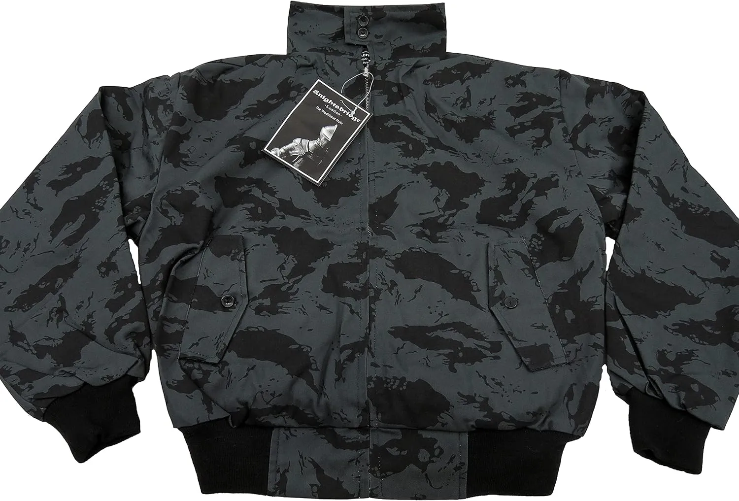 Spirit of England Classic Harrington Style Night Camouflage Jacket Knightsbridge Tartan Lined