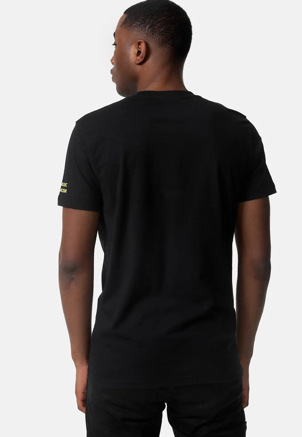 Spirit of England Lonsdale Mens Black T-Shirt with Multicoloured Reggae Lion Logo Regular-Fit