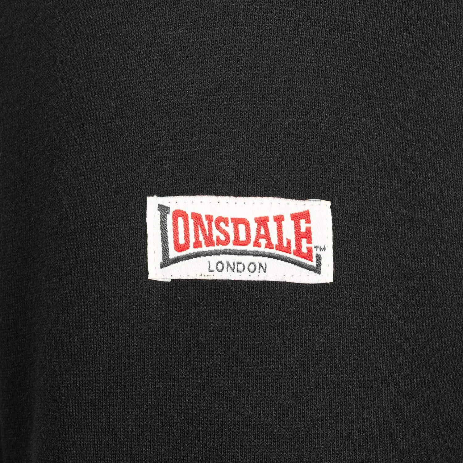 Spirit of England Lonsdale Men´s Classic Sweatshirt Hoodie Flock Print Black Slim-Fit