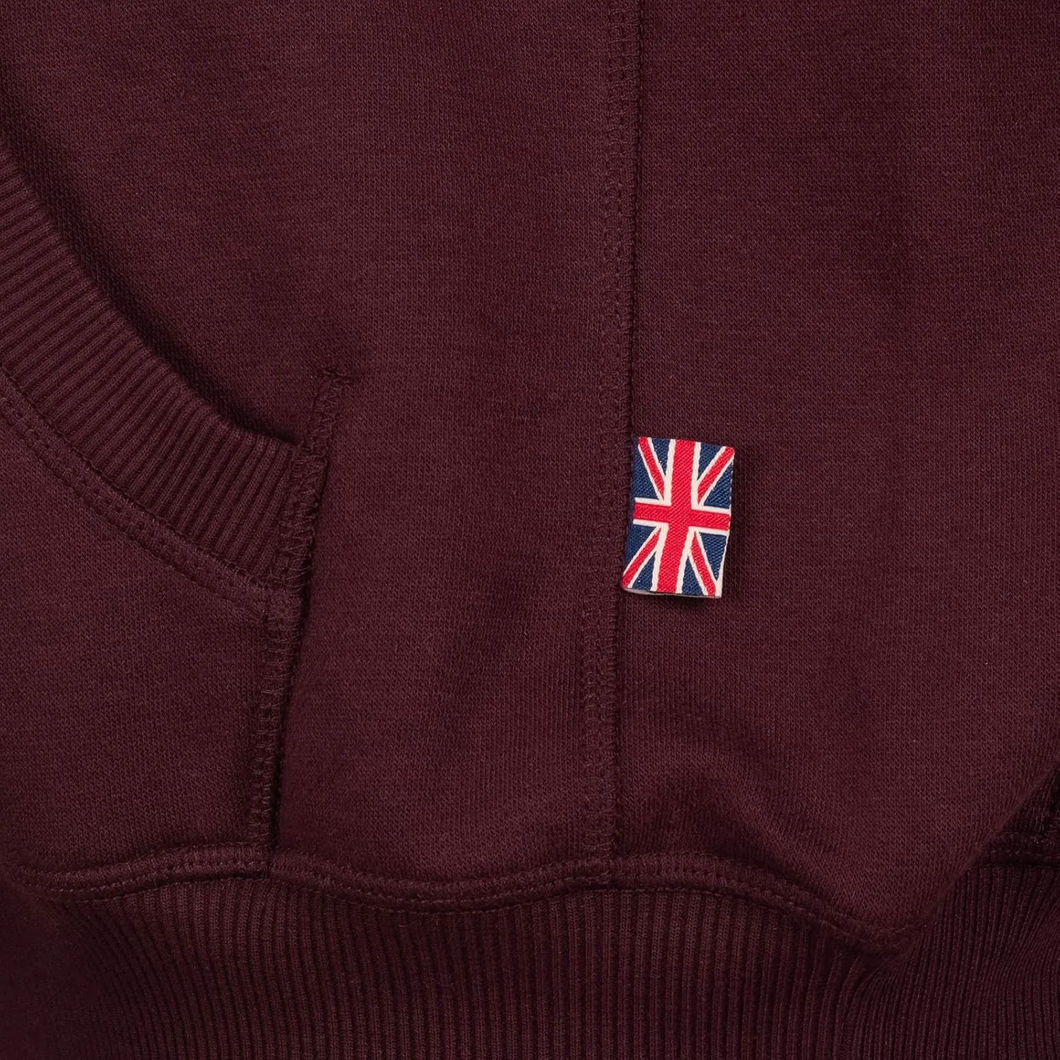 Spirit of England Lonsdale Men´s Hoodie Classic Logo Burgundy Oxblood Sweatshirt Regular-Fit