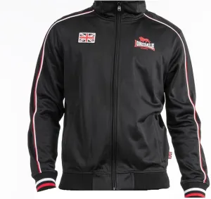 Spirit of England Lonsdale Mens Tricot Training Jacket Black Tracksuit Top Sport Regular-Fit