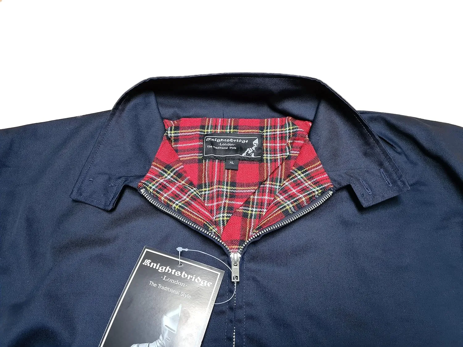 Spirit of England Mens Classic Harrington Style Jacket Knightsbridge Burgundy Red Tartan Lined
