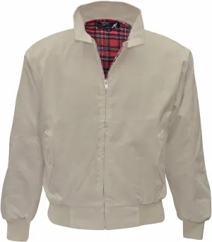 Spirit of England Mens Classic Harrington Style Jacket Knightsbridge Burgundy Red Tartan Lined