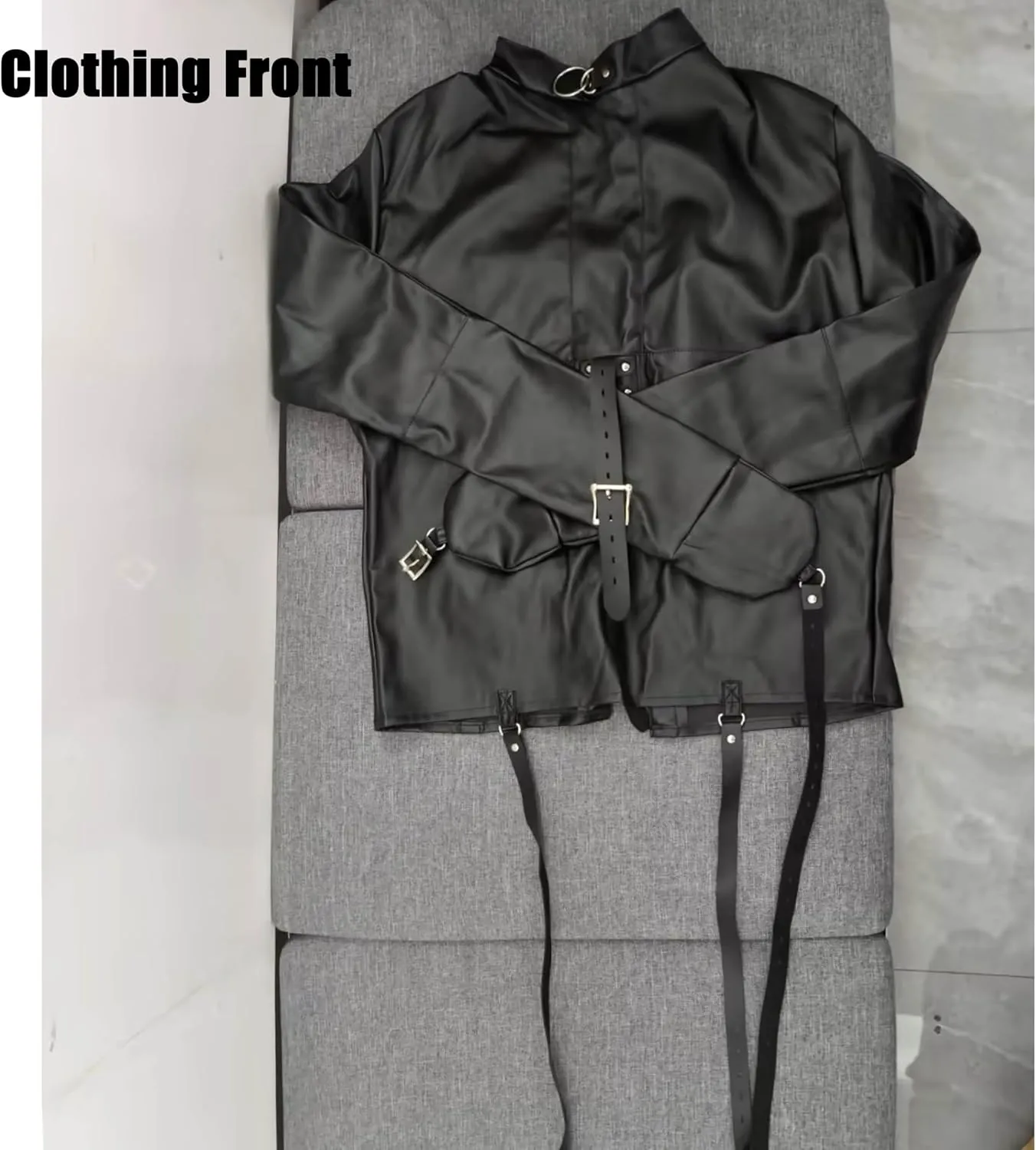 Straight Jacket Costume Body Harness, Adjustable Novelty Fancy Cosplay Costume, Soft Hand Cross Arm Guard, Adult Costume