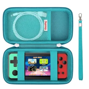 Supmay Carrying Case Compatible with KAVOYI / Beico / TEBIYOU 32 Bit Handheld Games for Kids, Portable Arcade Gaming Player Storage Holder Travel Bag with Mesh Pocket for Battery, USB Cable, Green