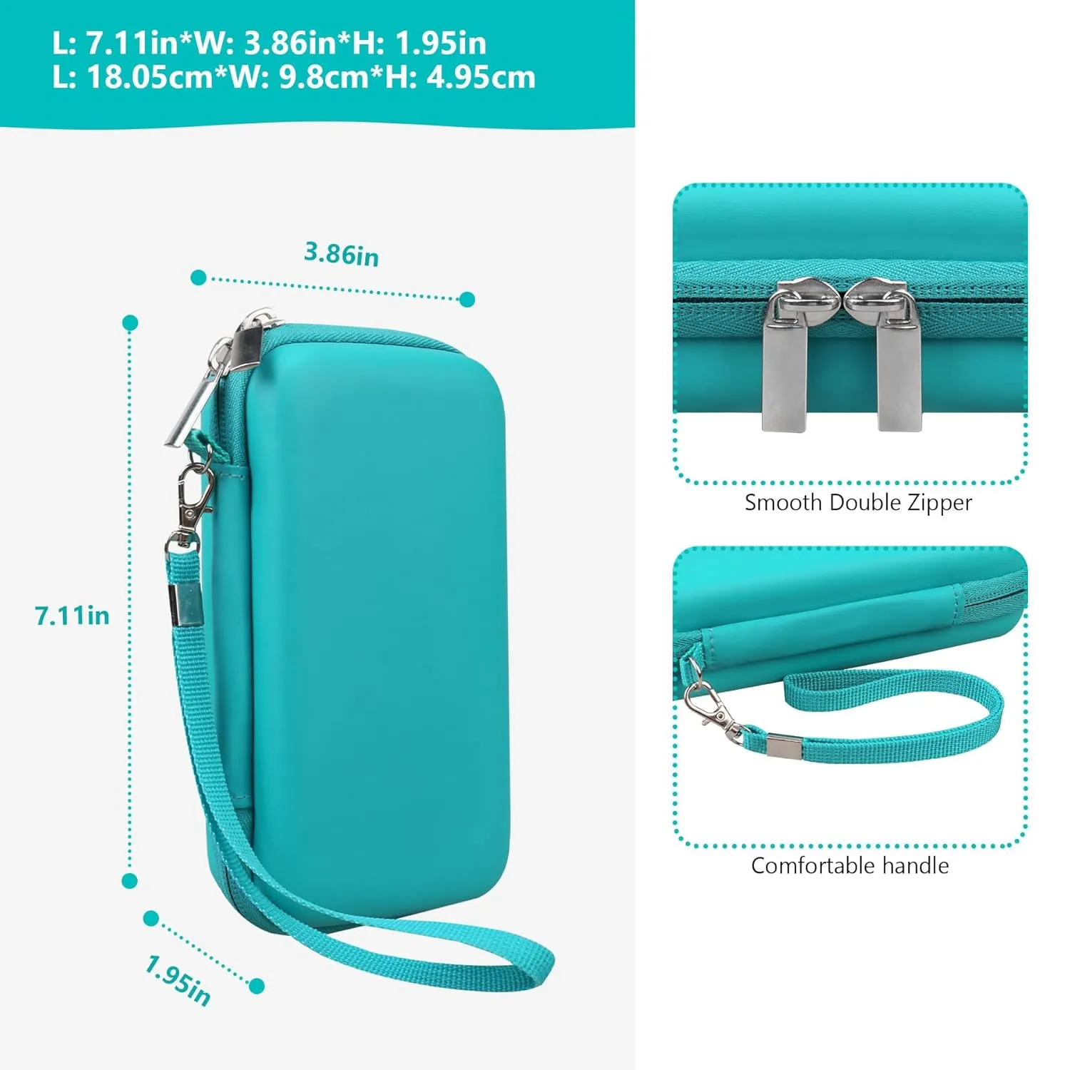 Supmay Carrying Case Compatible with KAVOYI / Beico / TEBIYOU 32 Bit Handheld Games for Kids, Portable Arcade Gaming Player Storage Holder Travel Bag with Mesh Pocket for Battery, USB Cable, Green