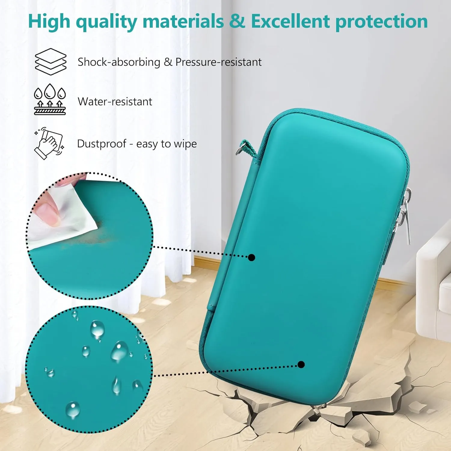 Supmay Carrying Case Compatible with KAVOYI / Beico / TEBIYOU 32 Bit Handheld Games for Kids, Portable Arcade Gaming Player Storage Holder Travel Bag with Mesh Pocket for Battery, USB Cable, Green