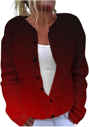 Sweaters for Women Long Sleeve Casual Boho Graphic Design Button Down Cardigan Comfortable Trendy Sweater