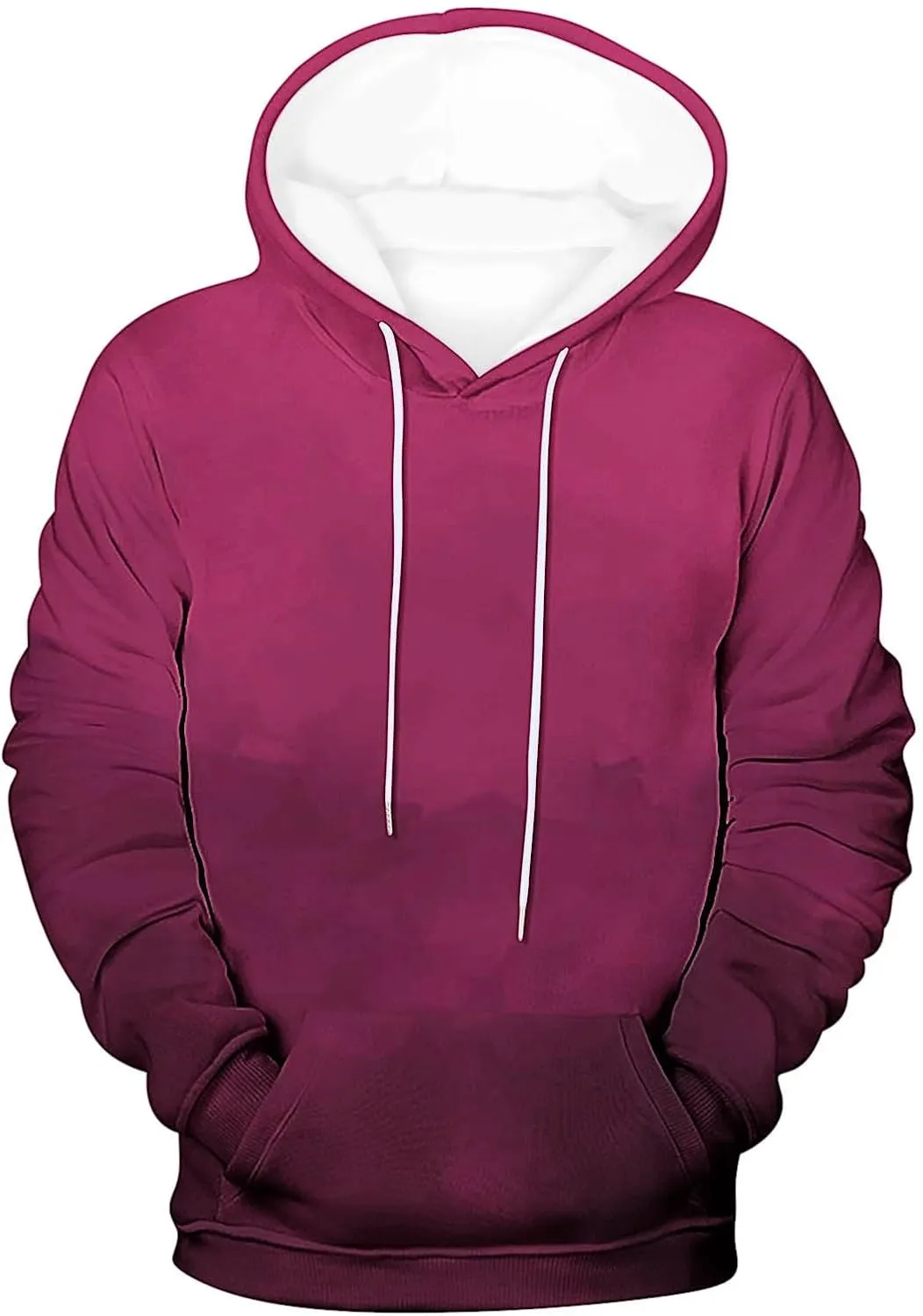 Sweatshirts for Men Oversized Casual Long Sleeve Gradient Drawstring Hoodies Loose Fit Hooded Sweatshirt with Pocket