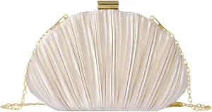 SweatyRocks Women's Seashell Evening Purse Pleated Party Wedding Crossbody Bags