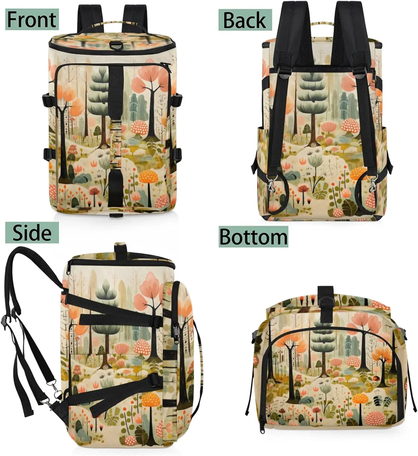 Tactical Sports Duffle Bag for Travel Waterproof Gym Bag with Shoe Compartment 48L Carry On Luggage for Men & Women 3-in-1 Durable Travel Luggage Forest Tree