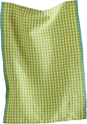 tag Linen & Cotton Check Dishtowel Citron Green Citron