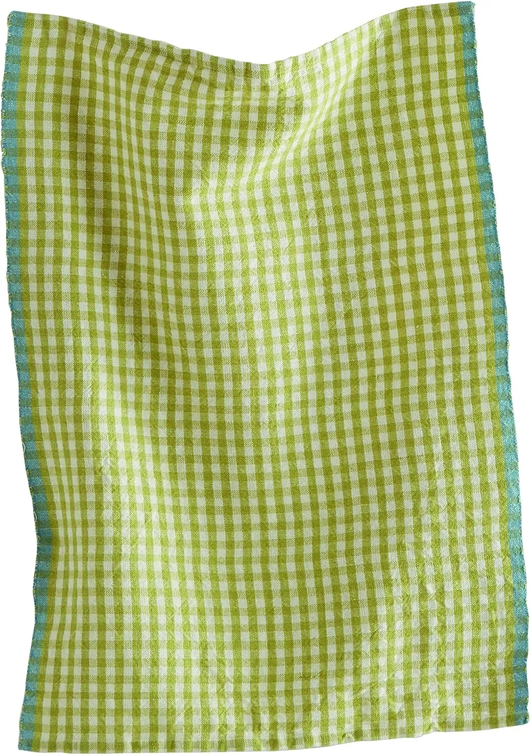 tag Linen & Cotton Check Dishtowel Citron Green Citron