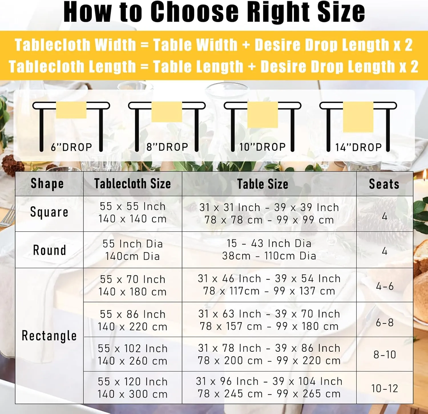 TEWENE Rectangle Tablecloth - Embroidery Linen Table Cloth, Wrinkle Free, Spring Blue Flower Pattern for Kitchen, Dinning, Outdoor (55''x120'', 10-12 Seats)
