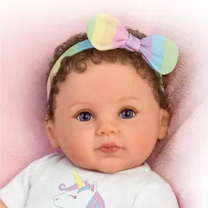 The Ashton-Drake Galleries So Truly Real Katherine Baby Doll by Ping Lau, One of a Kind Design, Real Touch Vinyl, Magnetic Pacifier (Brown)