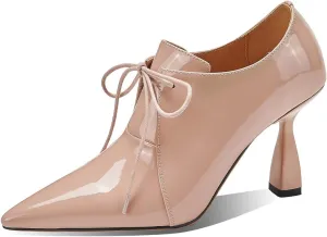 TinaCus Glossy Patent Leather Handmade Selftie Stiletto High Heels Women's Pointed Toe Pumps Shoes