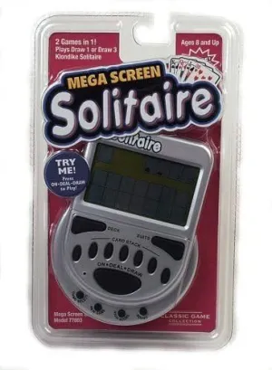 Tinflyphy Mega Screen Solitaire Game Electronic Handheld Draw Klondike Travel Games