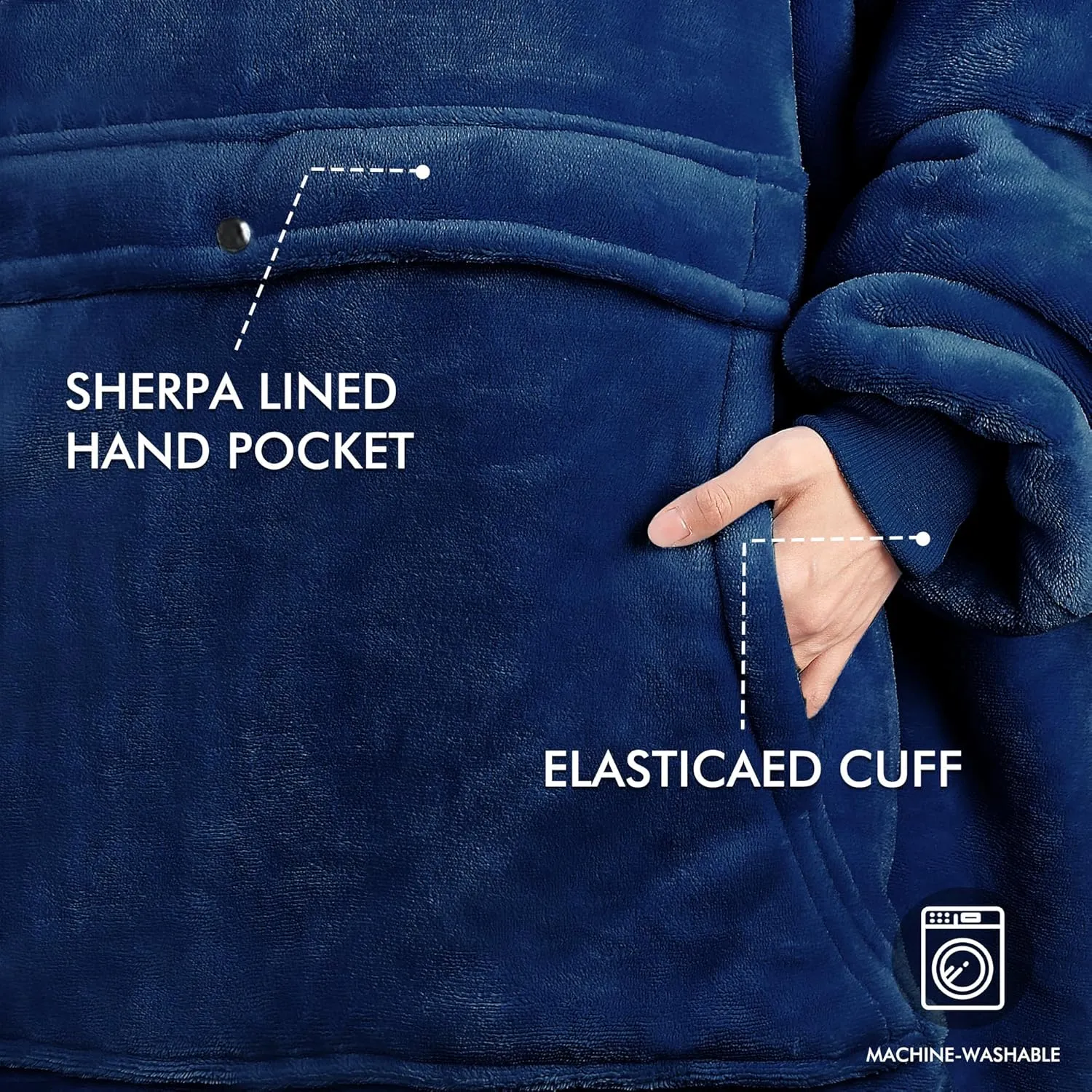 Tirrinia Oversized Hoodie Blanket Sweatshirt Comfortable Sherpa Giant Pullover Reversible Wearable Blankets for Adults Men Women Teenagers Kids Wife Girlfriend