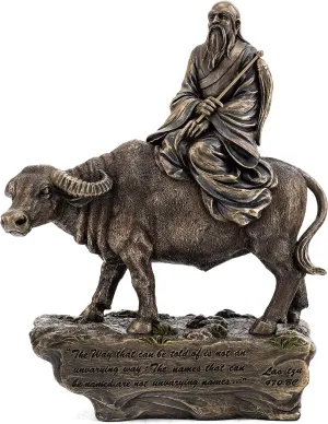 Top Collection Laozi Statue - Chinese Philosopher and Author Taishang Laojun "One of the Three Pure Ones" Sculpture in Cold Cast Bronze-10-Inch Lao Tzu Figurine