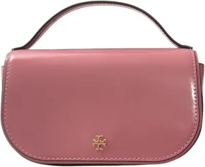 Tory Burch Emerson Patent Top Handle Smooth Leather Crossbody Bag (Pink Ginger)