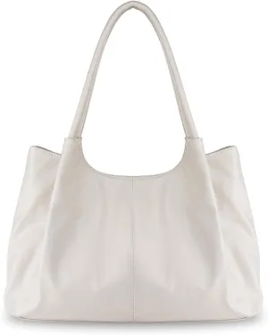 Tote Bag for Women, Solid Color Shoulder Bag with Handhold, Wrinkled Design Hobo Bags for Women with Magnetic Buckle