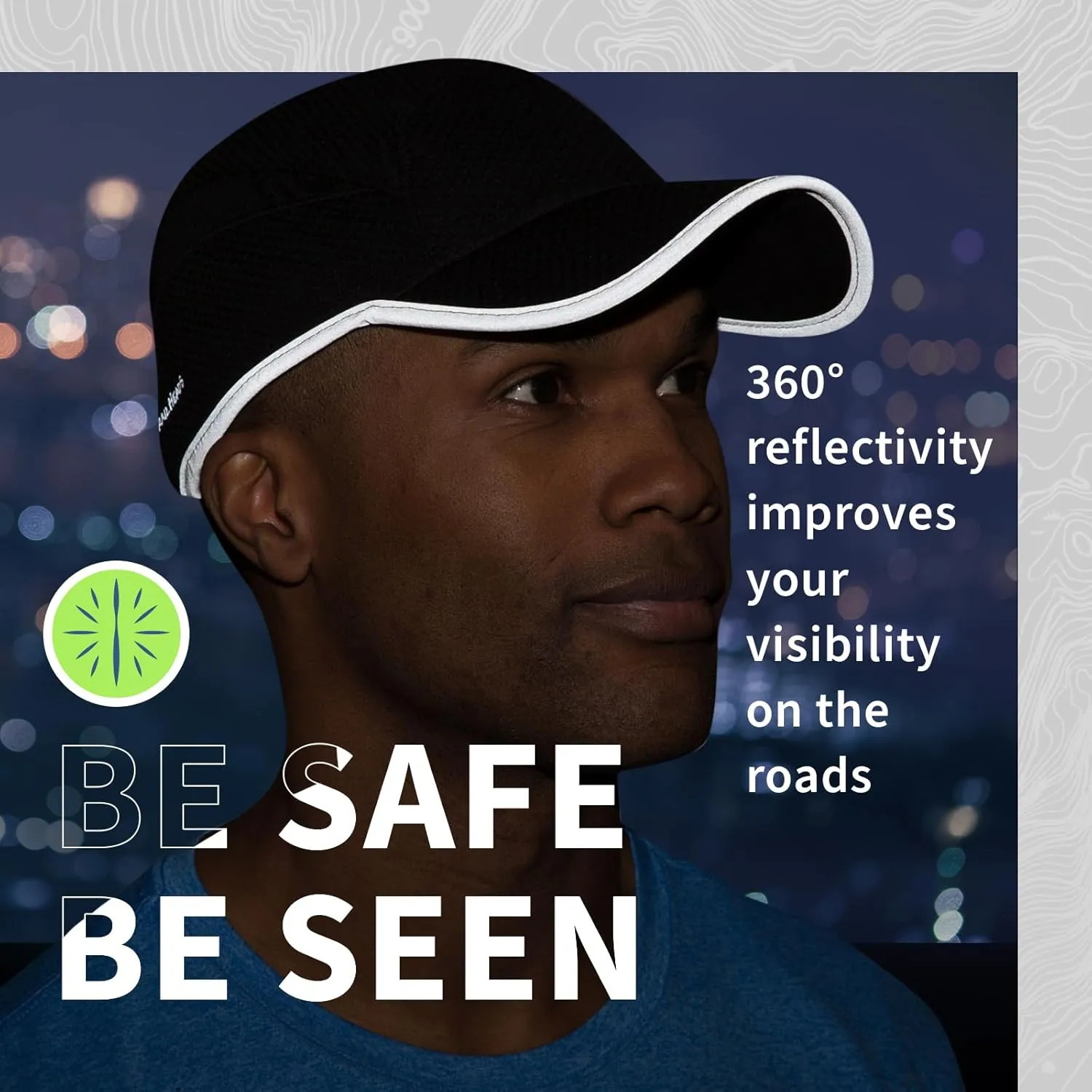 TrailHeads Reflective Running Cap | A Quick Dry Hat for Men | The Flashback 360 Sports Cap - 3 Colors