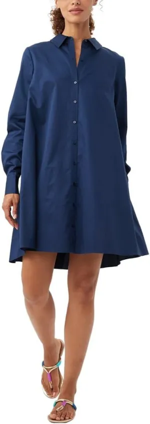 Trina Turk Women's Oversized Pleated Back Shirt Dress