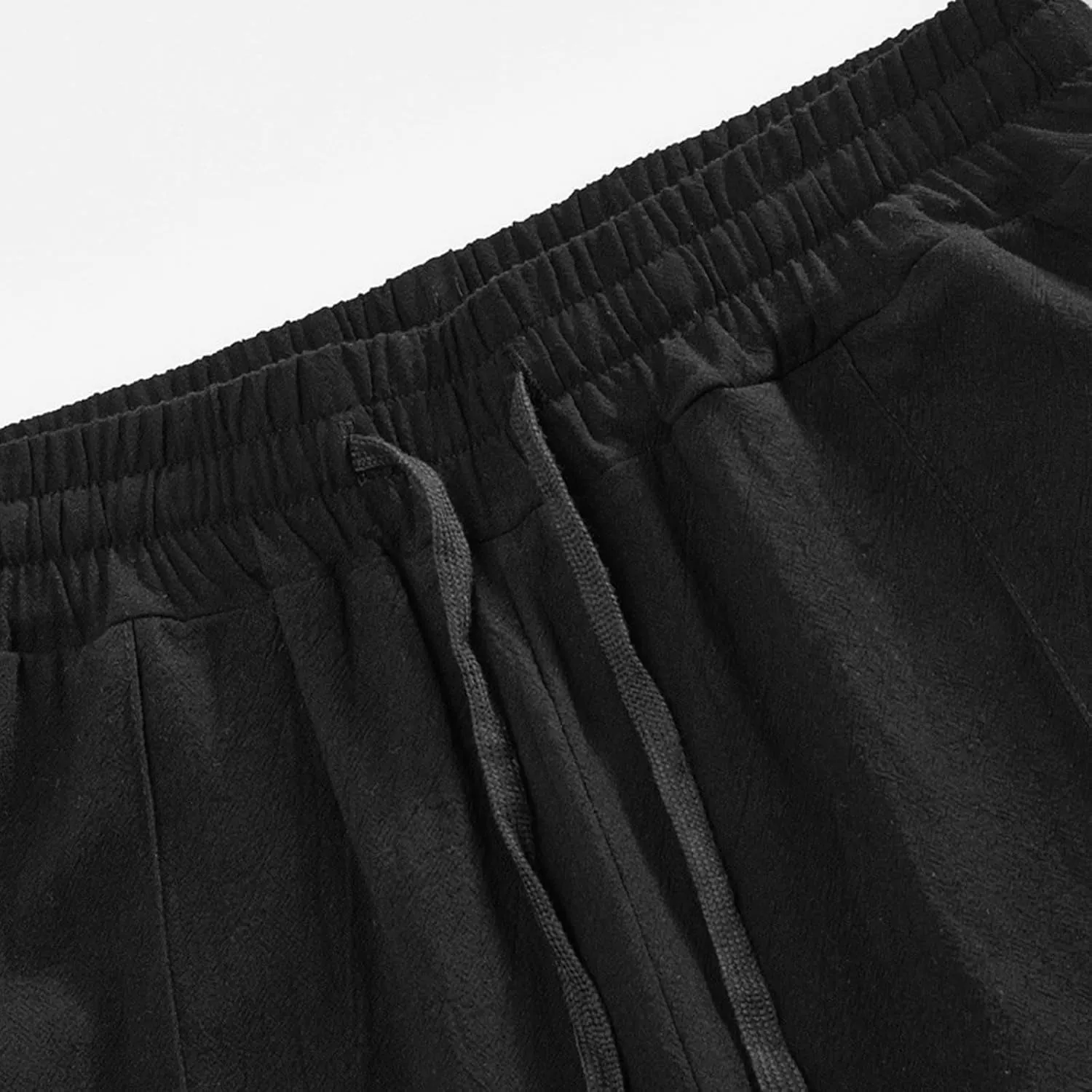 Trousers Pants for Mens Fall Summer Loose Fit Ruched Straight Leg Basic Long Leg Trousers Pants Man 2025
