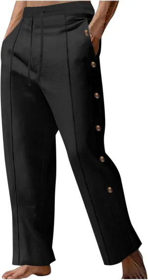 Trousers Pants for Mens Fall Summer Loose Fit Ruched Straight Leg Basic Long Leg Trousers Pants Man 2025