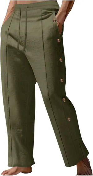 Trousers Pants for Mens Fall Summer Loose Fit Ruched Straight Leg Basic Long Leg Trousers Pants Man 2025