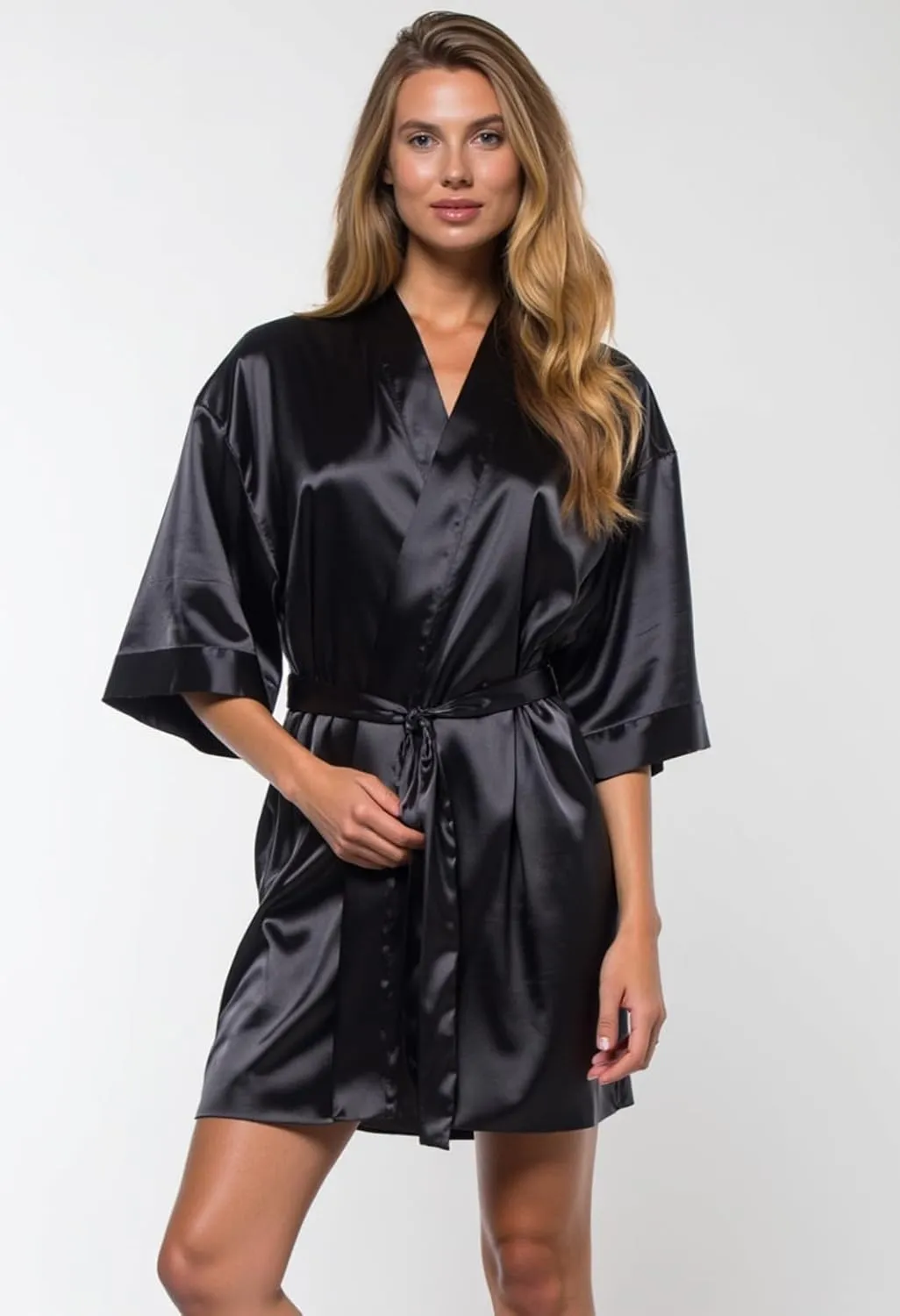 Turquaz Women's Bride Bridesmaids Silky Robe Satin Kimono Robes for Women Lingerie