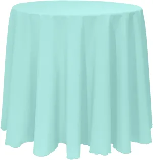 Ultimate Textile 90-Inch Round Polyester Linen Tablecloth Aqua Blue