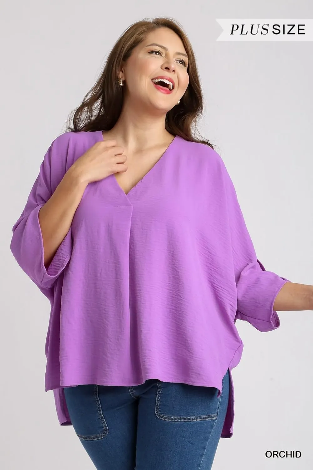 Umgee Solid Oversized Boxy Tunic Top