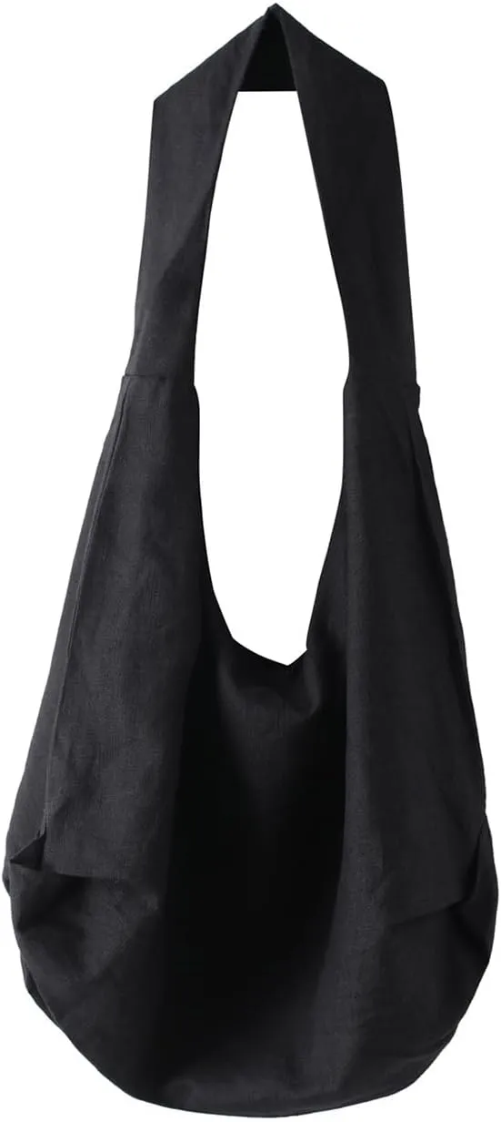 Unisex Sling Crossbody Linen Bags Large Shoulder Shopping Hobo Bag Handbag Top Zip Bags Handmade Messenger Bag Wallet