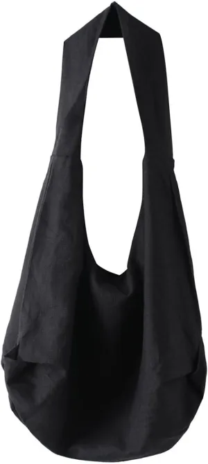 Unisex Sling Crossbody Linen Bags Large Shoulder Shopping Hobo Bag Handbag Top Zip Bags Handmade Messenger Bag Wallet