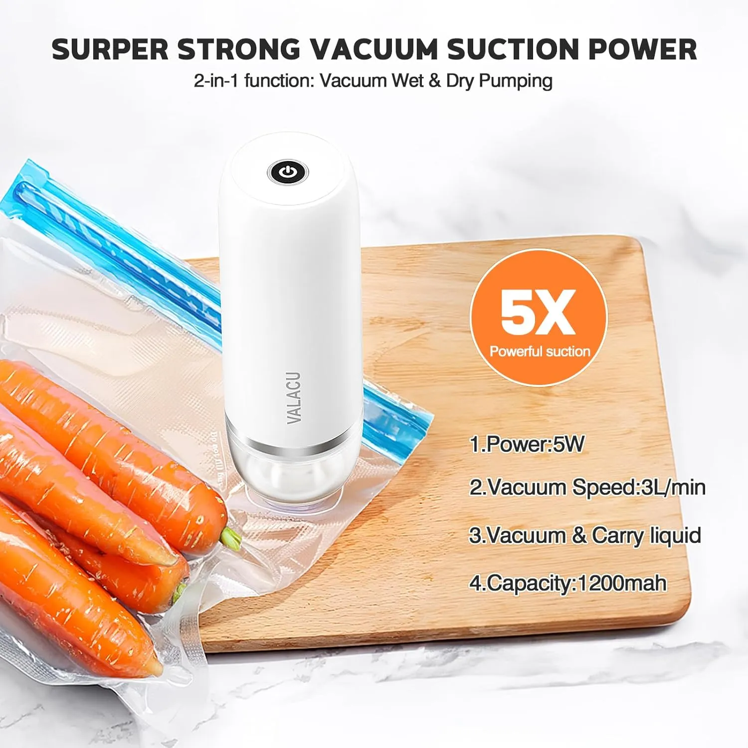Vacuum Sealer,Handheld Food Sealer Vacuum Sealer Machine, with 35 reusable vacuum seal bags, Food Saver for Travel
