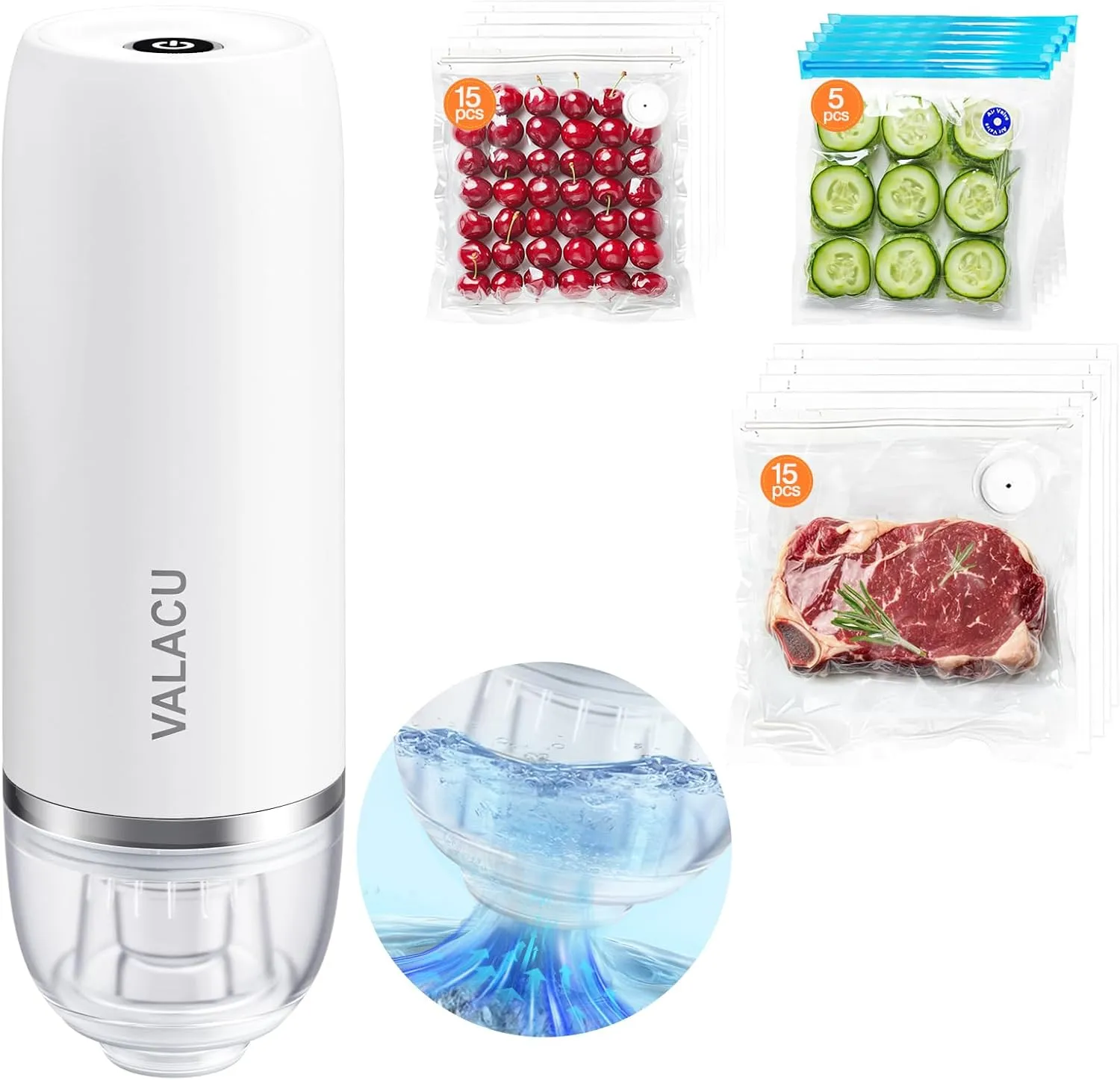 Vacuum Sealer,Handheld Food Sealer Vacuum Sealer Machine, with 35 reusable vacuum seal bags, Food Saver for Travel