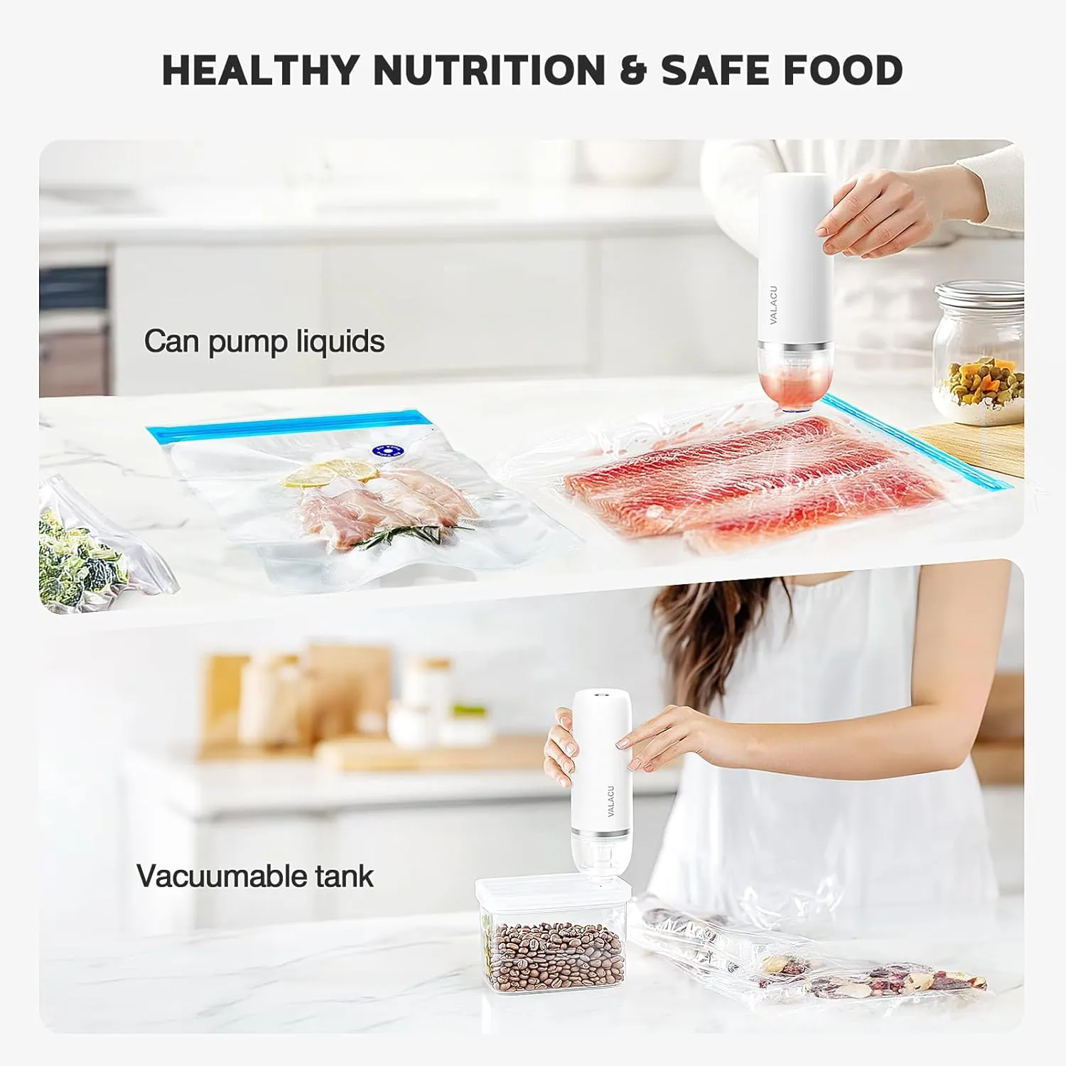 Vacuum Sealer,Handheld Food Sealer Vacuum Sealer Machine, with 35 reusable vacuum seal bags, Food Saver for Travel