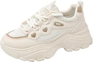 VAXAV Women's Stylish Chunky Shoes Breathable Mesh Platform Sneakers Casual Jogging Walking Shoes 5.5-8.5