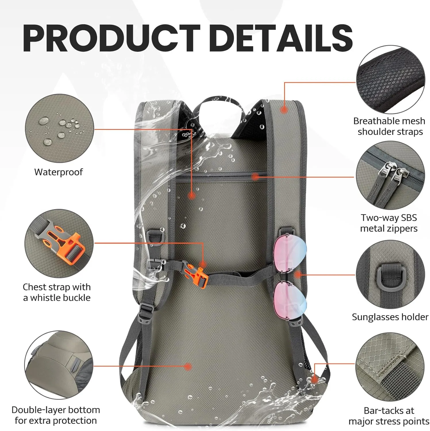 Venture Pal 40L Lightweight Packable Travel Hiking Backpack Daypack