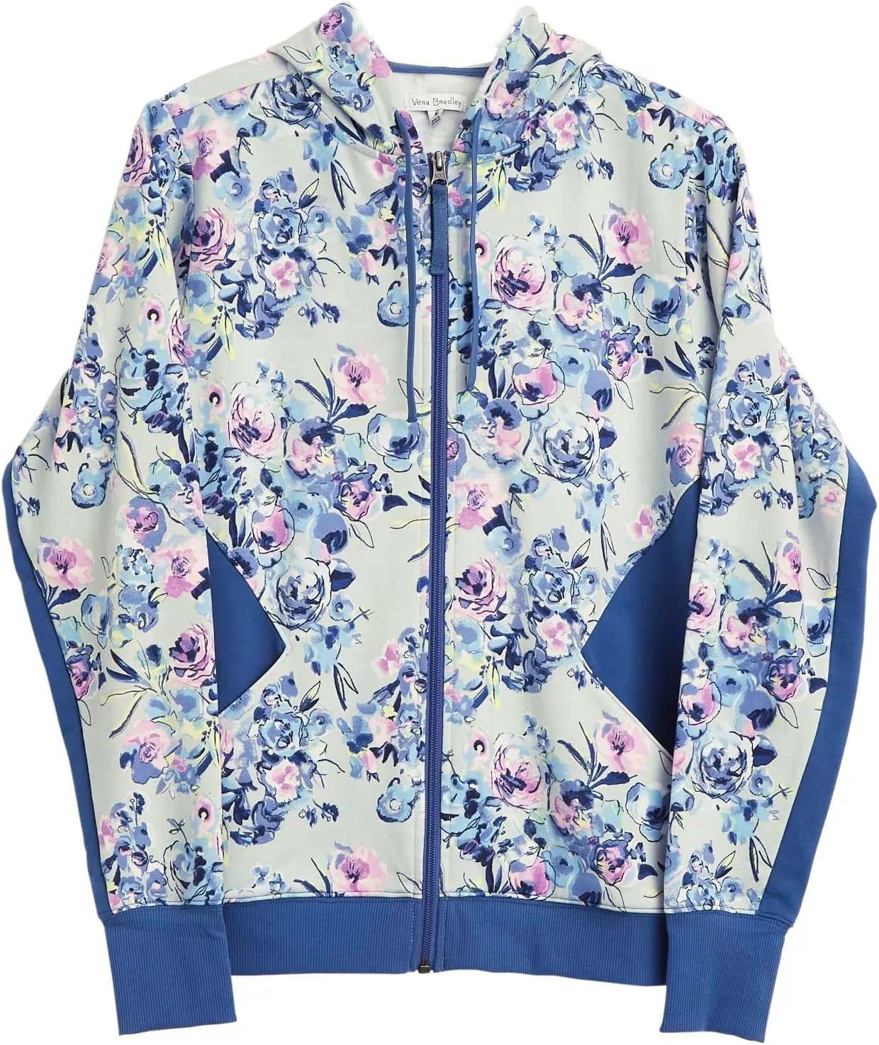 Vera Bradley Women's Active French Terry Color-Blocked Full-Zip Hoodie with Pockets (Extended Size Range)