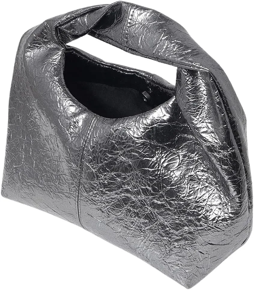 Verdusa Women's Ruched Hobo Mini Handbag Clutch Purse Dumpling Pouch Bag