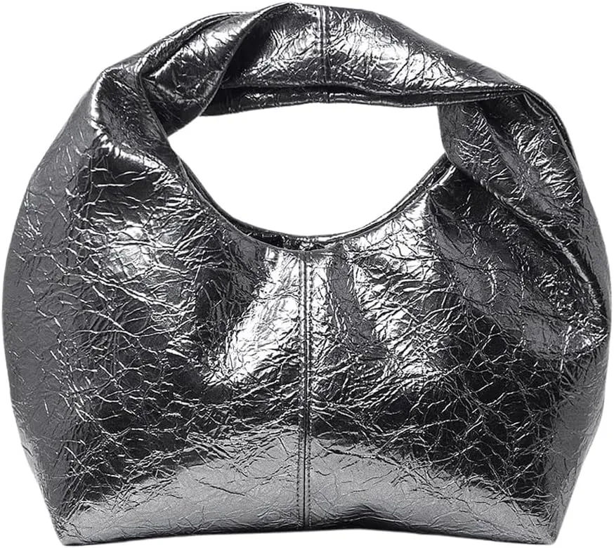 Verdusa Women's Ruched Hobo Mini Handbag Clutch Purse Dumpling Pouch Bag