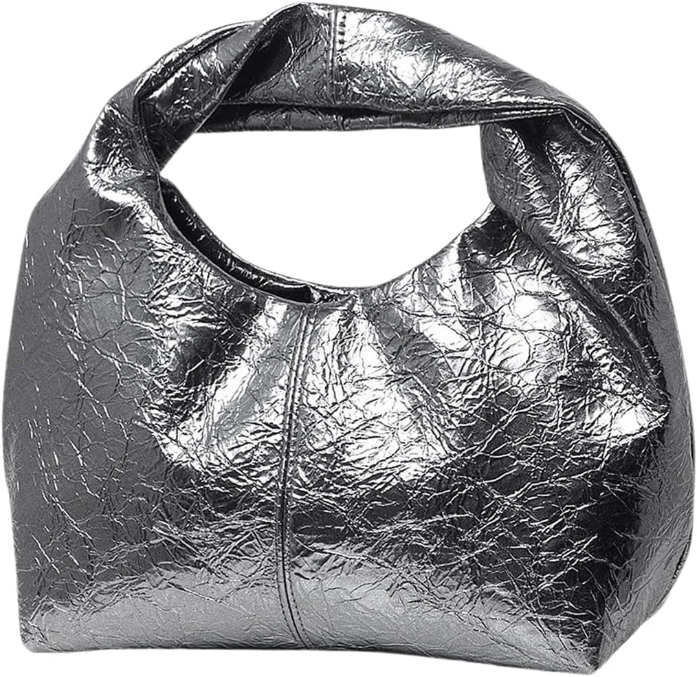 Verdusa Women's Ruched Hobo Mini Handbag Clutch Purse Dumpling Pouch Bag