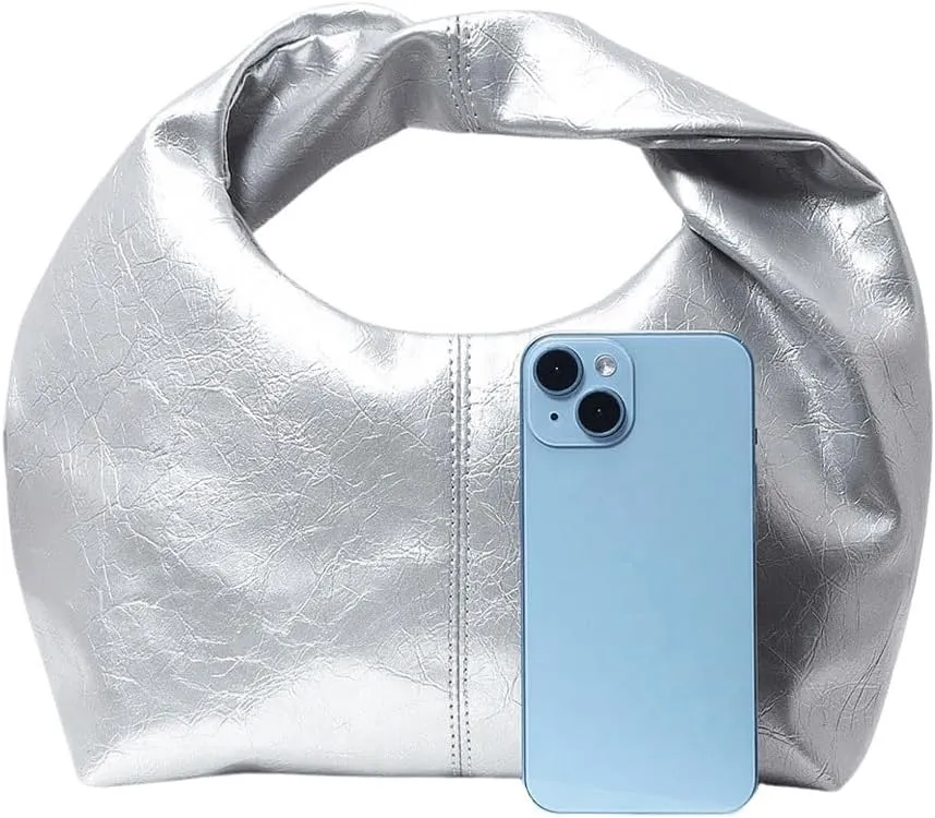 Verdusa Women's Ruched Hobo Mini Handbag Clutch Purse Dumpling Pouch Bag
